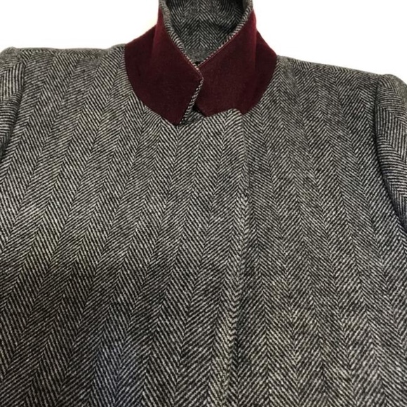 Zara Women Gray Masculine Herringbone Coat XS - Picture 13 of 14